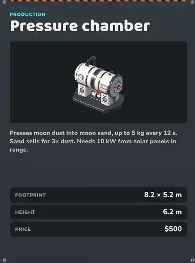 Moon Sweepers chamber press build menu